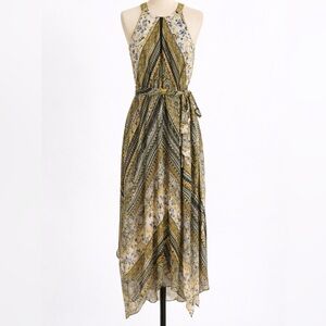 BCBGMaxAzria Asymmetrical Dress in Yellow and Black